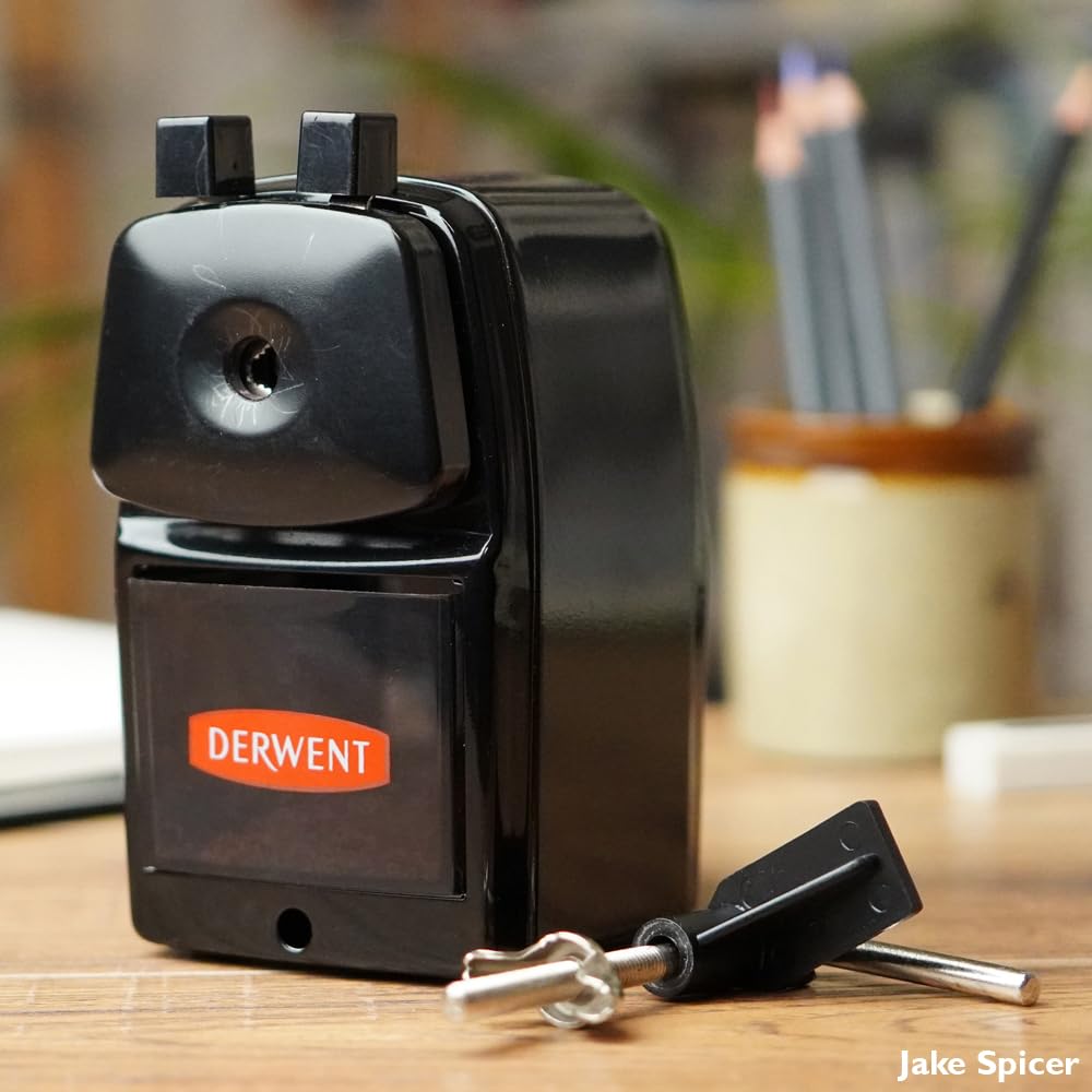 Derwent Manual Helical Pencil Sharpener - Super Point | Desk Clamp | Black 4