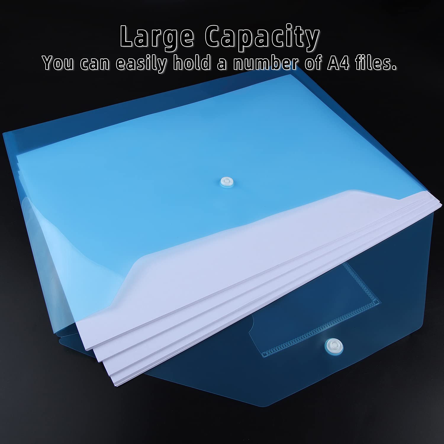 GoodtoU A4 Plastic Popper File Folders - 6 Pack | Waterproof | Holds 150 Sheets 4