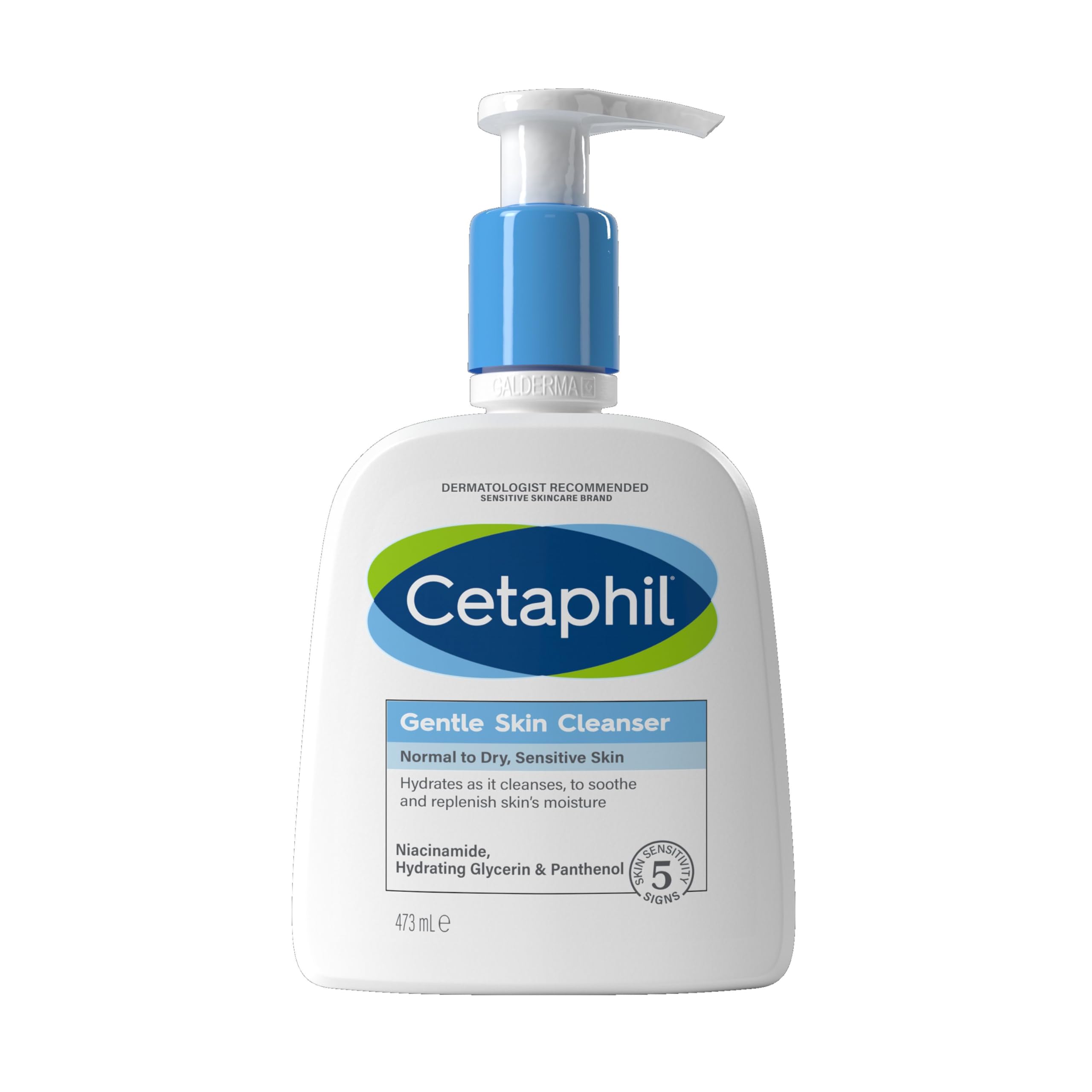 Cetaphil Gentle Skin Cleanser (473ml) - Face & Body Wash for Normal to Dry Sensitive Skin