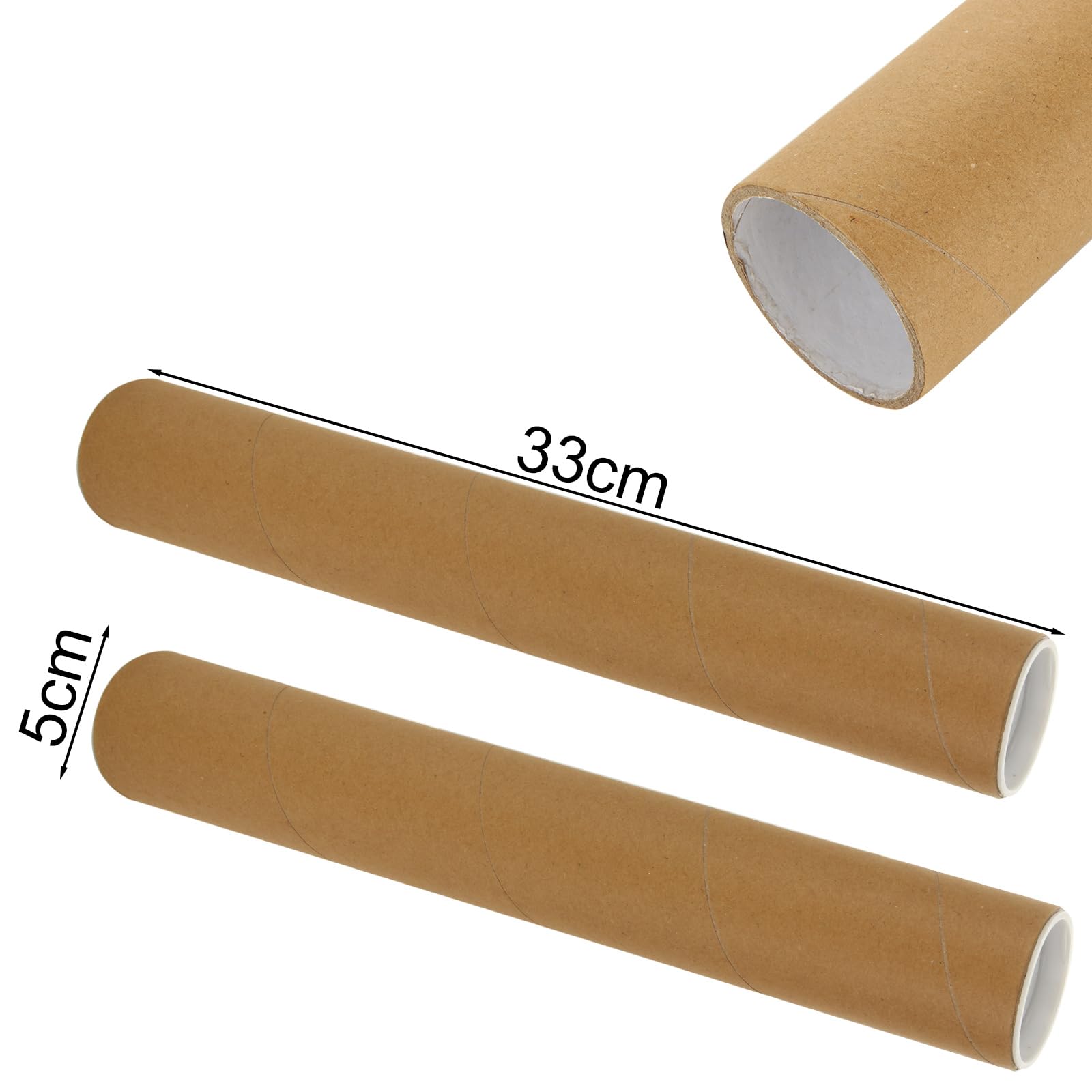 ASelected Heavy Duty Cardboard Tube Mailers - 5 Pcs Brown Postal Tubes | 310mm x 55mm 2
