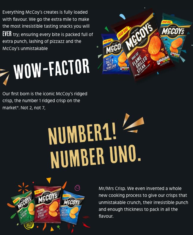 McCoys CHEDDAR & ONION Grab Bag Crisps 45g (Multipack of 36) 6