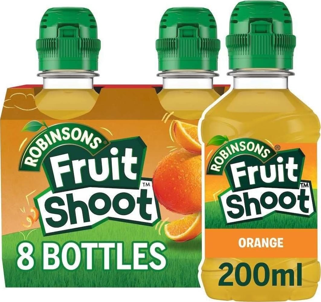 FRUIT SHOOT Orange Fruit Juice - Low Calorie, No Added Sugar | 8 x 200ml Bottles 1