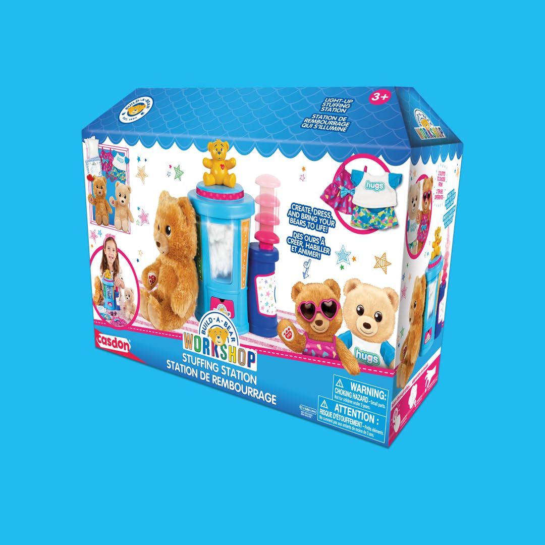 Casdon Build-A-Bear Workshop Toy Stuffing Station | Includes 2 Bears & Outfits | Ages 3+ 6