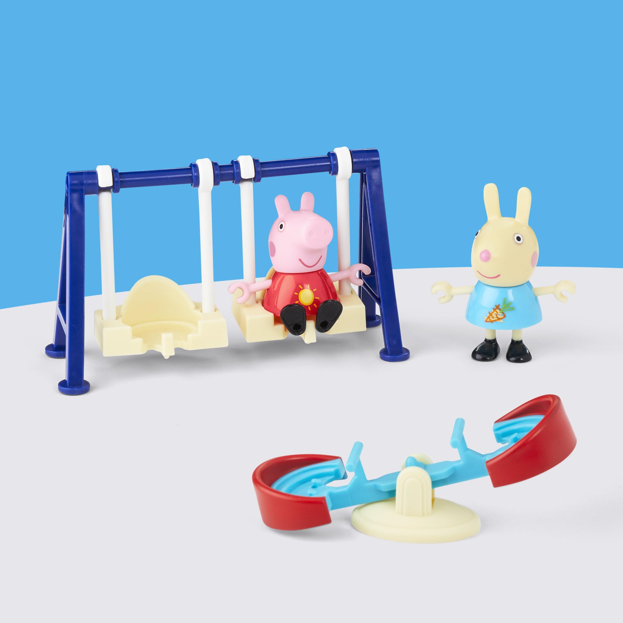 Peppa Pig Peppa's Outside Fun Playset - Playground-Themed Toy with Swing & Seesaw for Ages 3+ 5