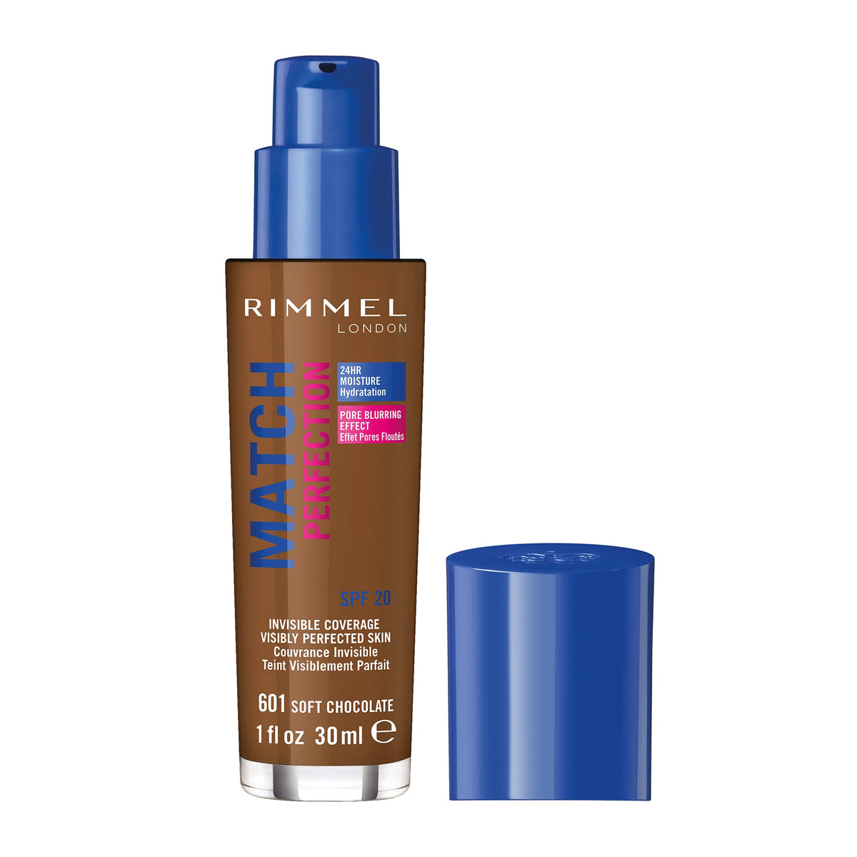 Rimmel Match Perfection Foundation 601 Soft Chocolate - 30 ml, Medium Coverage