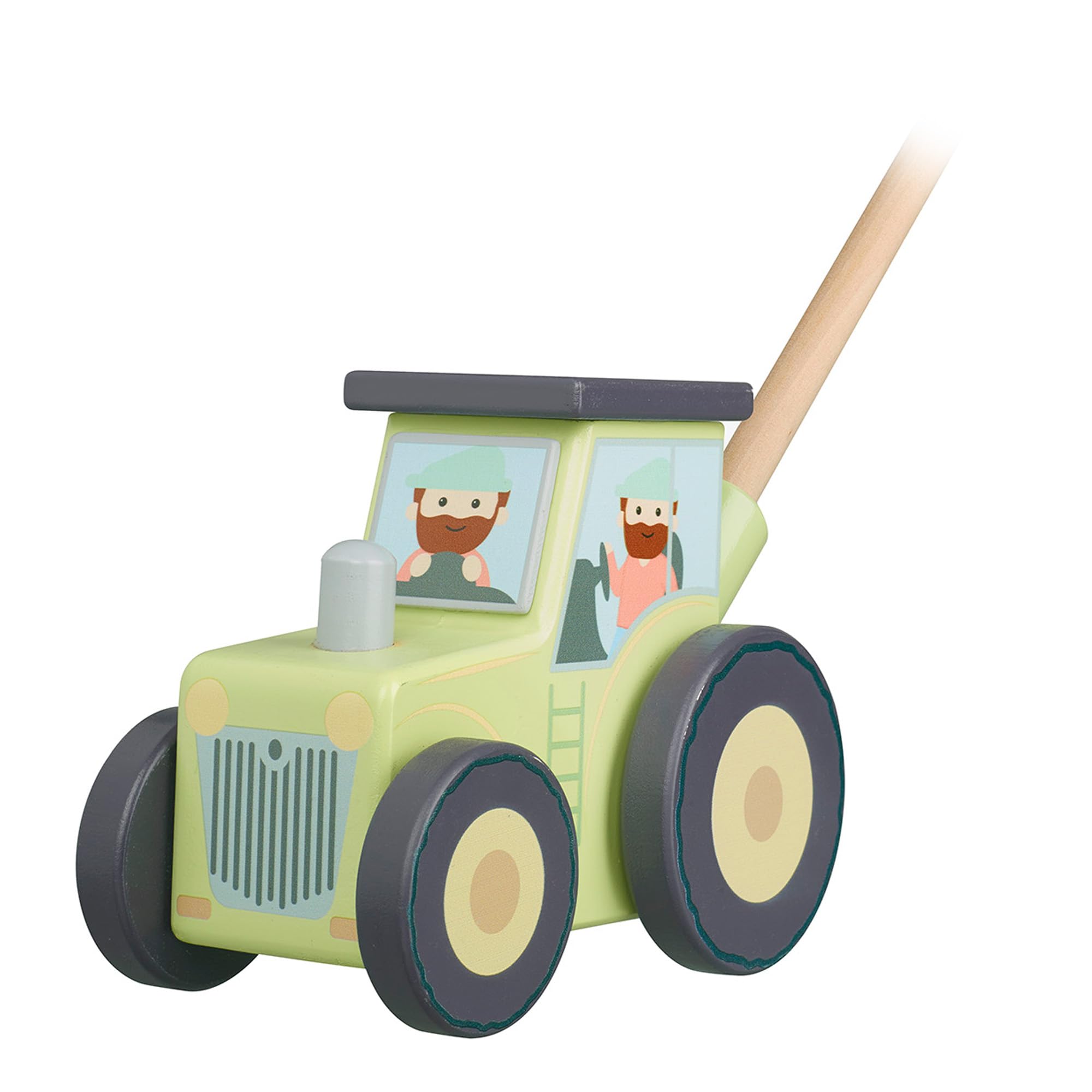 Wooden Tractor Push Along Toy - Early Development Vehicle for Toddlers 12 Months+ 5