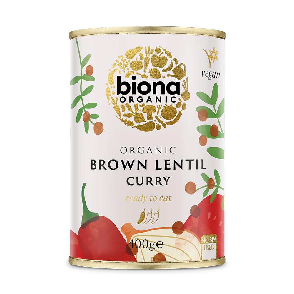 Biona Organic Brown Lentil Curry - Ready-to-Eat Meal, 400g