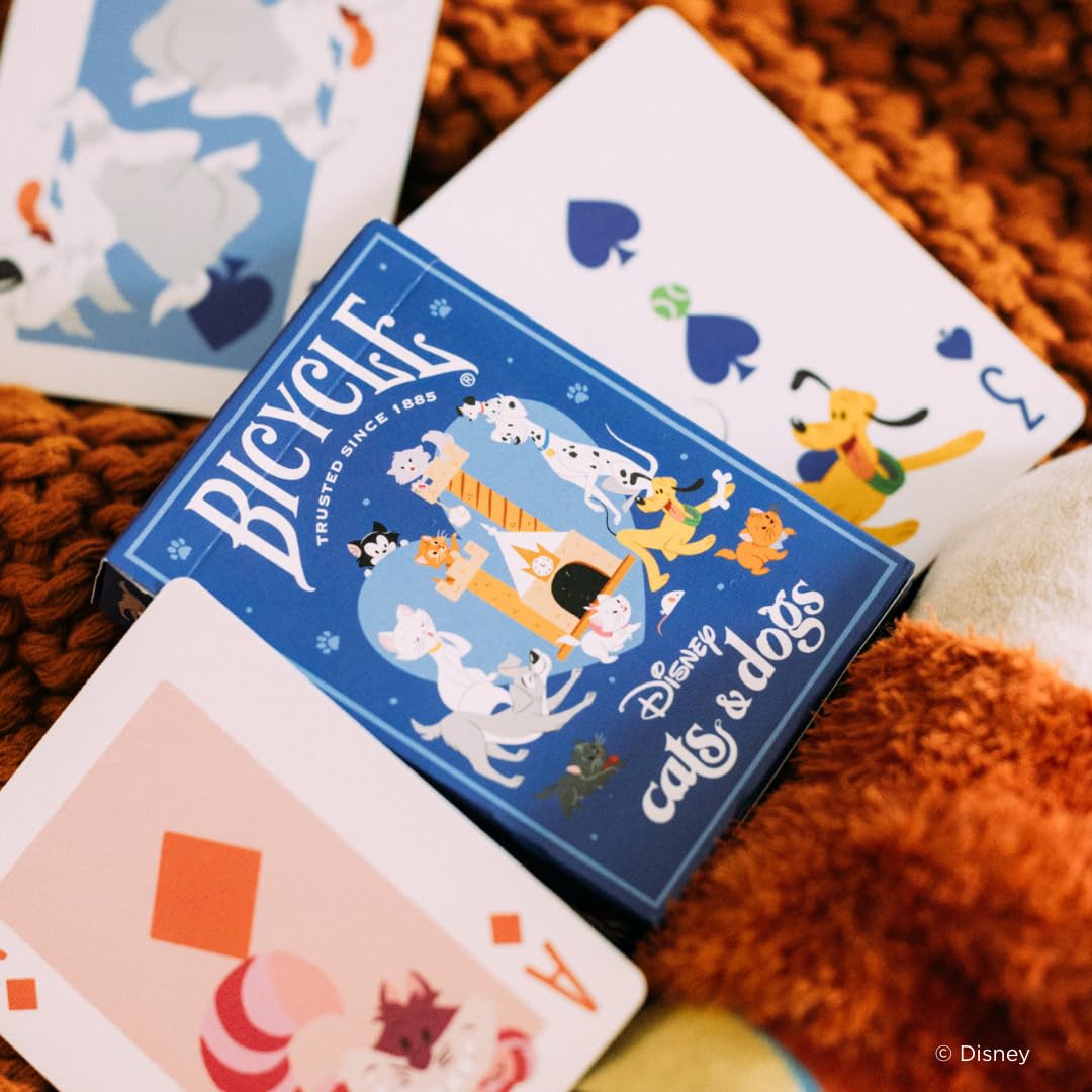 Bicycle Disney Cat and Dogs Playing Cards - Custom Design | Air Cushion Finish | Unisex Adult 8
