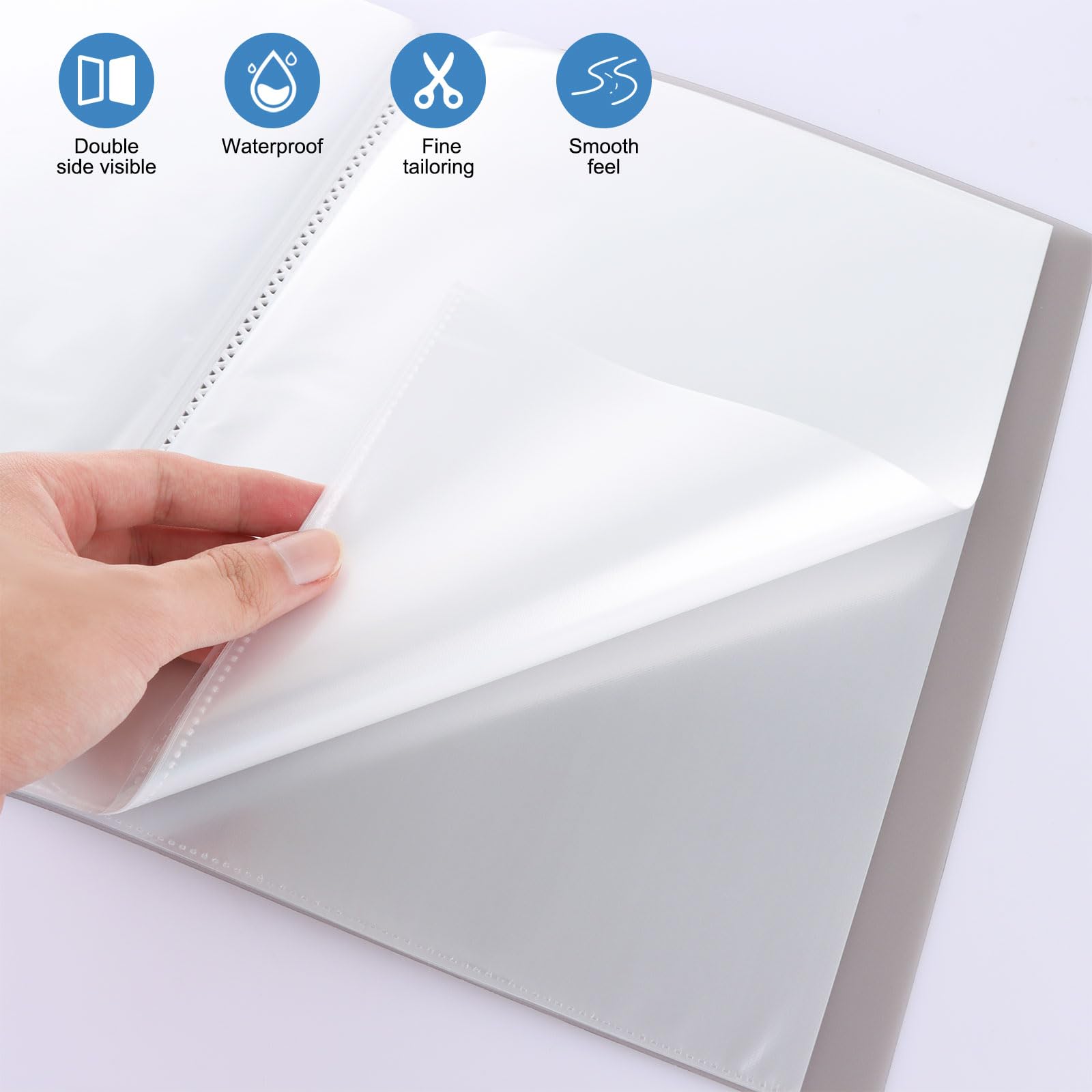 ASelected 6-Pack A4 Display Folders with 30 Pockets Each | Plastic Sleeves | Multi-Color 3