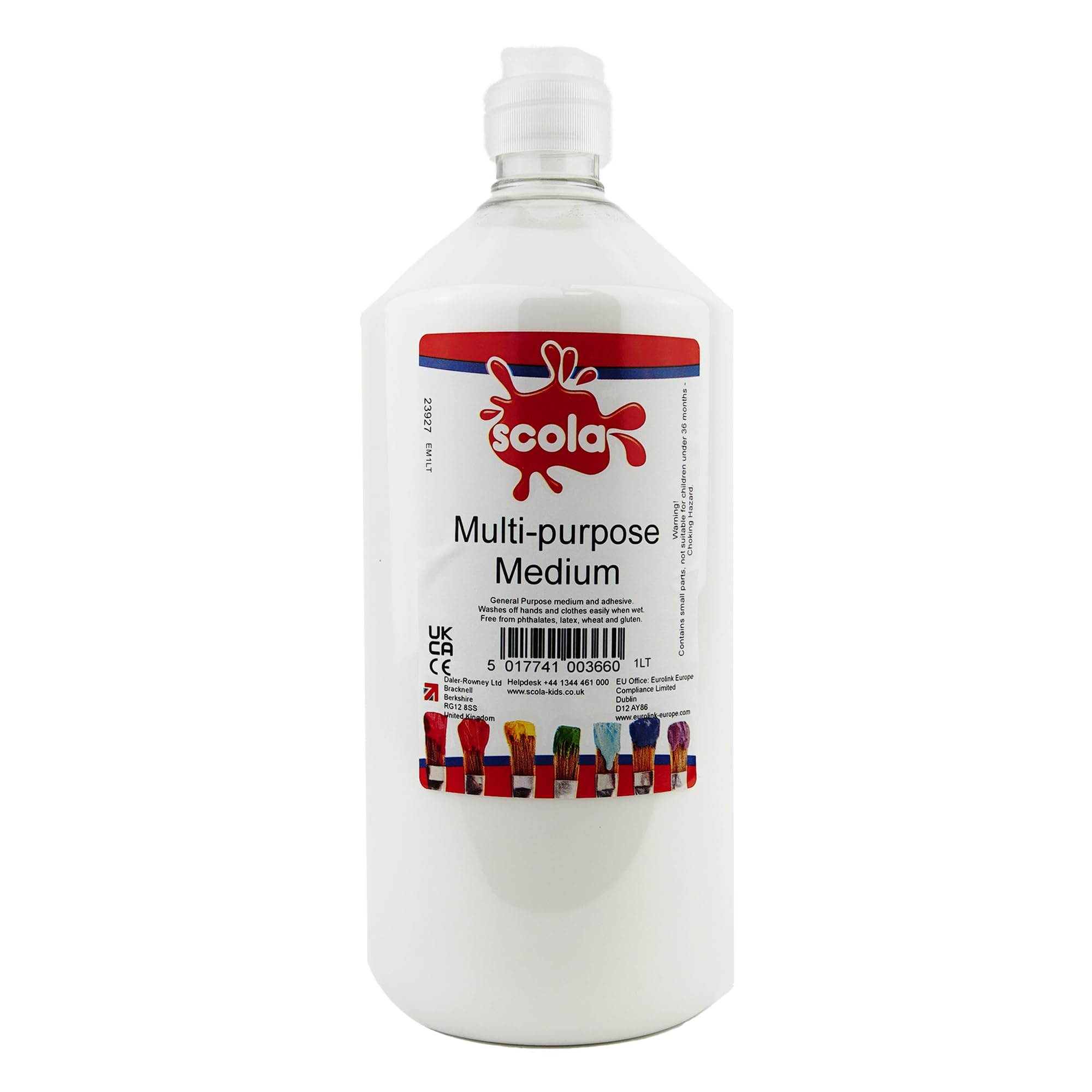 scola Craft PVA Glue - 1 Litre Bottle | Dries Clear | Phthalate & Gluten Free