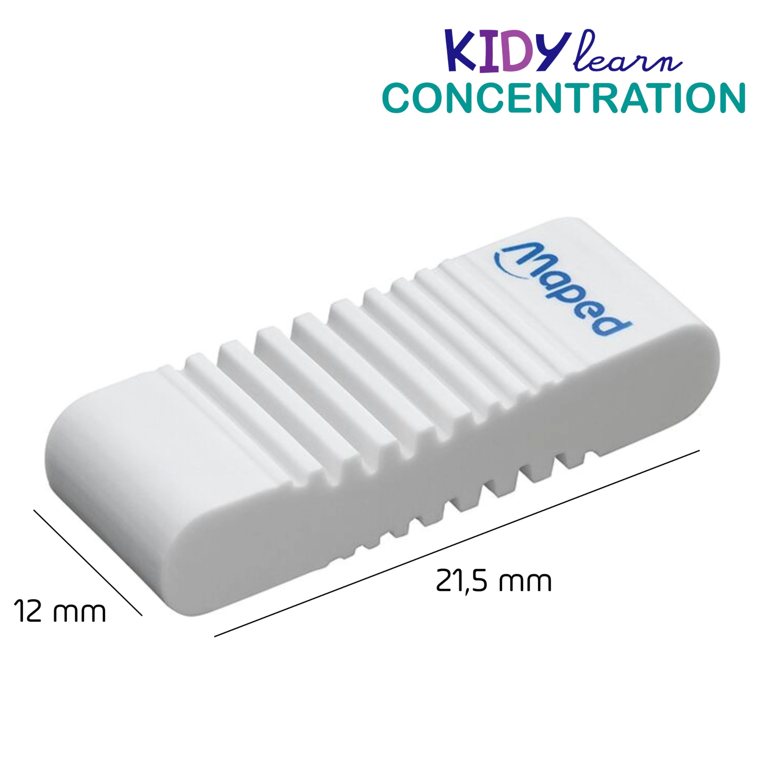 Maped Kidy Learn Concentration Erasers Pack of 2 - Textured Surface for Focus & Grip 3