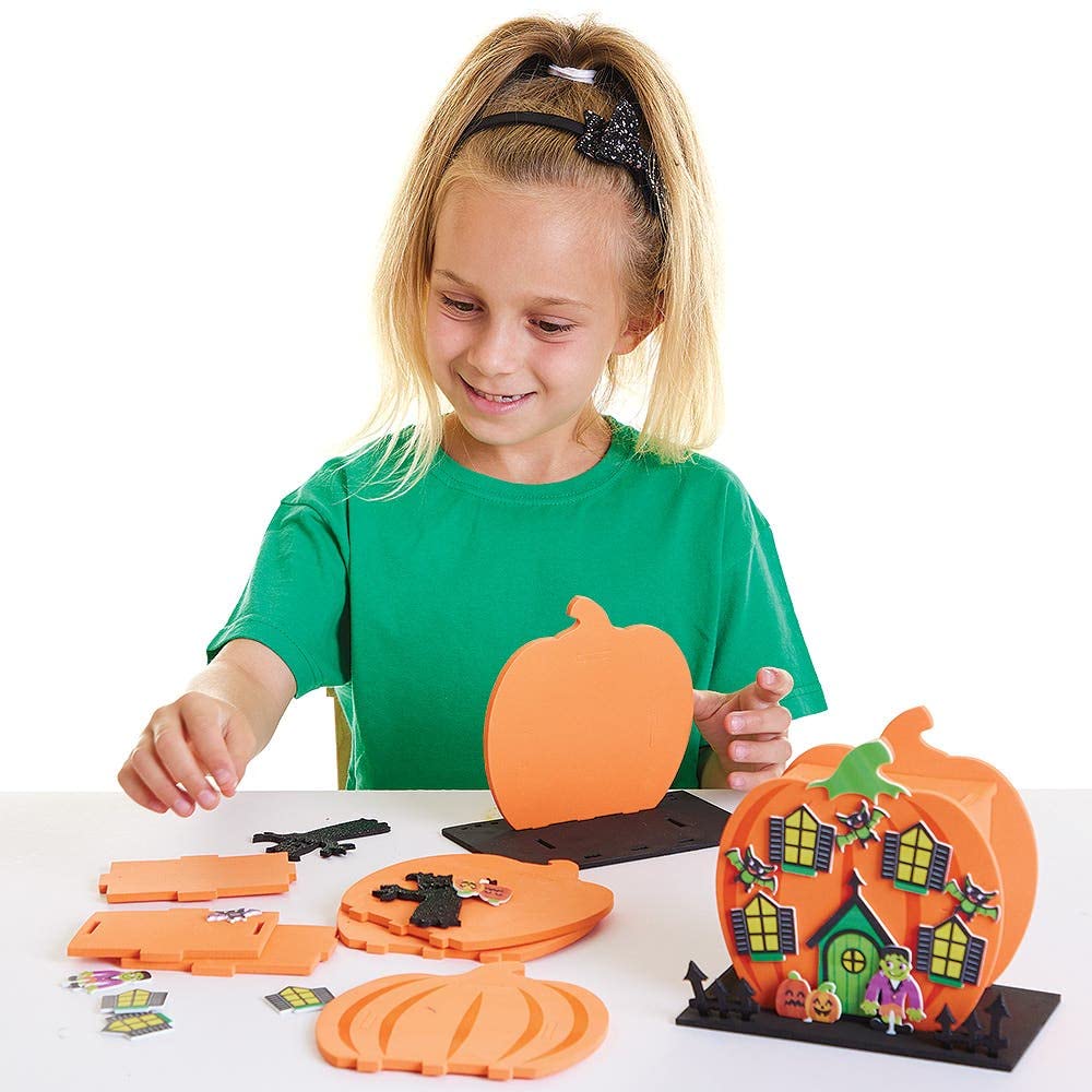 Baker Ross FX254 Pumpkin House Craft Kit - Pack of 2 Halloween Papercraft Decorations