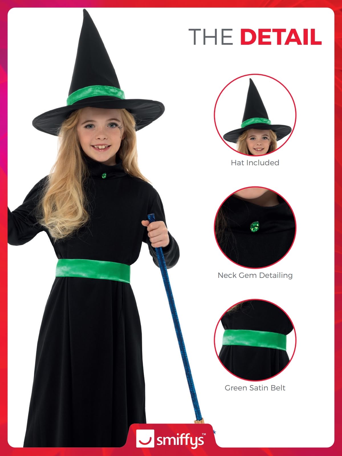 Smiffys Wicked Witch Costume - M (7-9 Years) 6