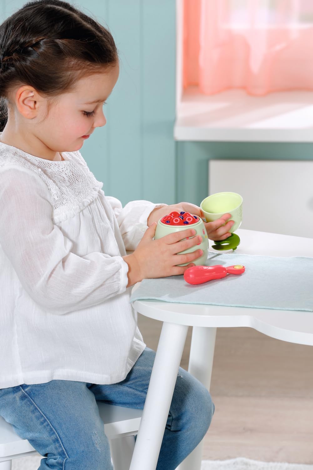 Baby Annabell Lunch Time Feeding Set 707494 - Pear-Shaped Lunch Box with Sound Effects for 3+ Years 6