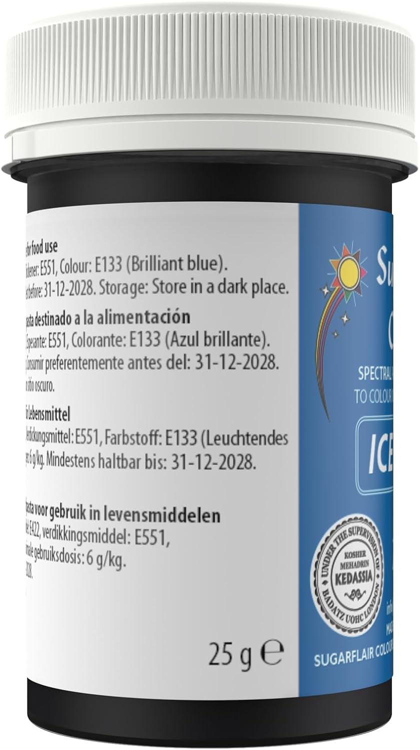 Sugarflair - Spectral Ice Blue Lebensmittelfarbpaste (30 g) 3