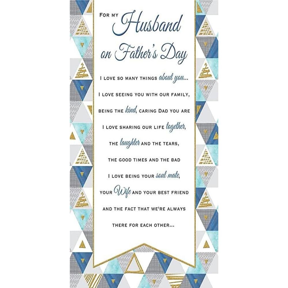 Piccadilly Greetings Husband Father's Day Card | 9 x 6 inches | Blue