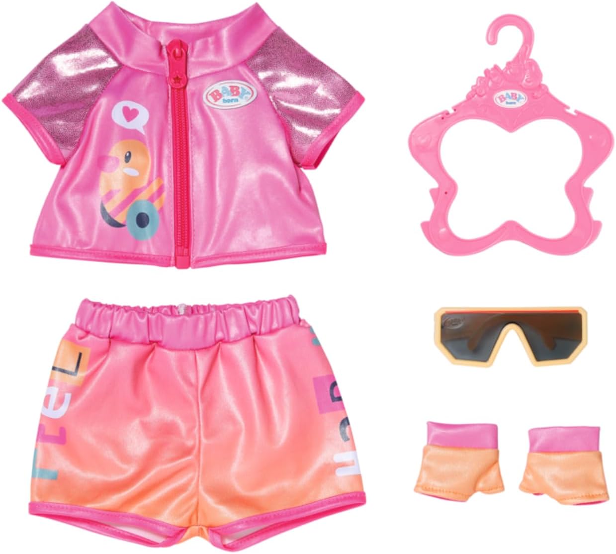 BABY born Bike Outfit 835876 - Sporty Bike Outfit with Gloves and Sunglasses for Dolls