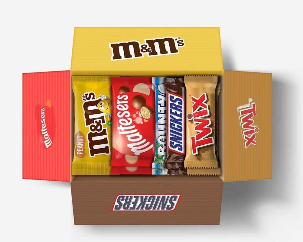 Gemischte Schokoladenschachtel mit Snickers, Twix, M&amp;M's Peanuts, Maltesers und Bounty – 30 Riegel in voller Größe 4