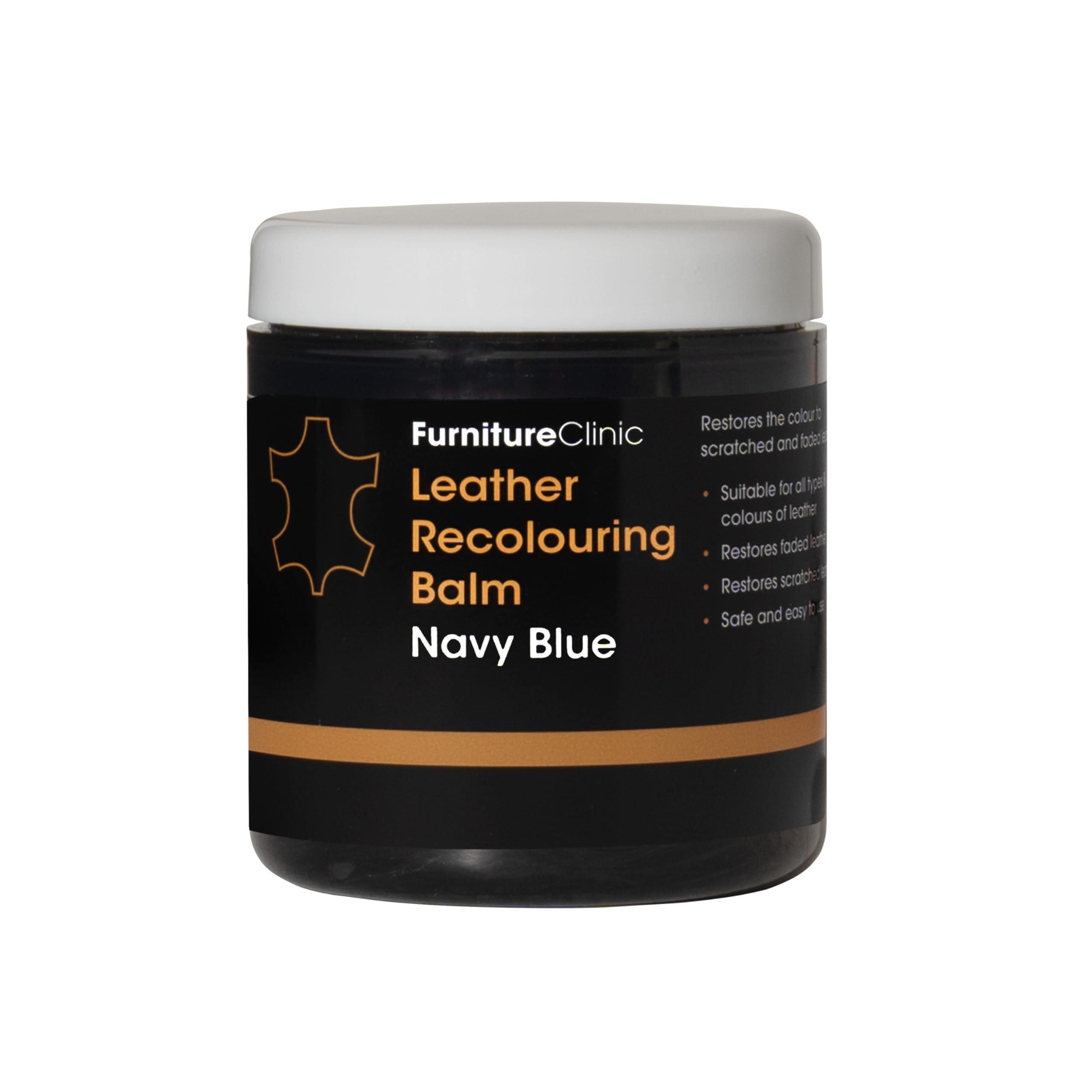 Furniture Clinic Leather Recolouring Balm - Navy Blue for Sofas, Car Seats & Shoes 1
