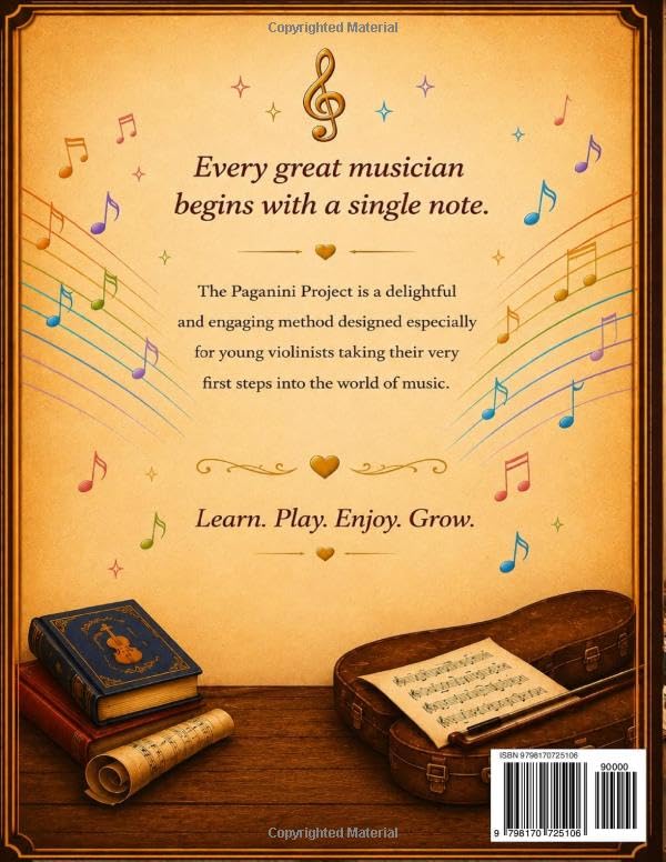 The Paganini Project: A Smart Start for Violin Beginners - Paperback, 34 Pages, Ages 5–17