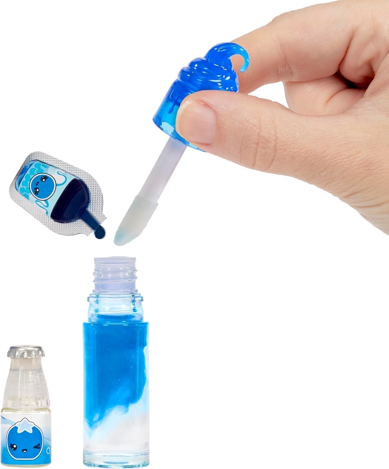 Yummiland Lipgloss Doll - Rory Blueberry - Scented DIY Lipgloss Kit for Kids Ages 4+