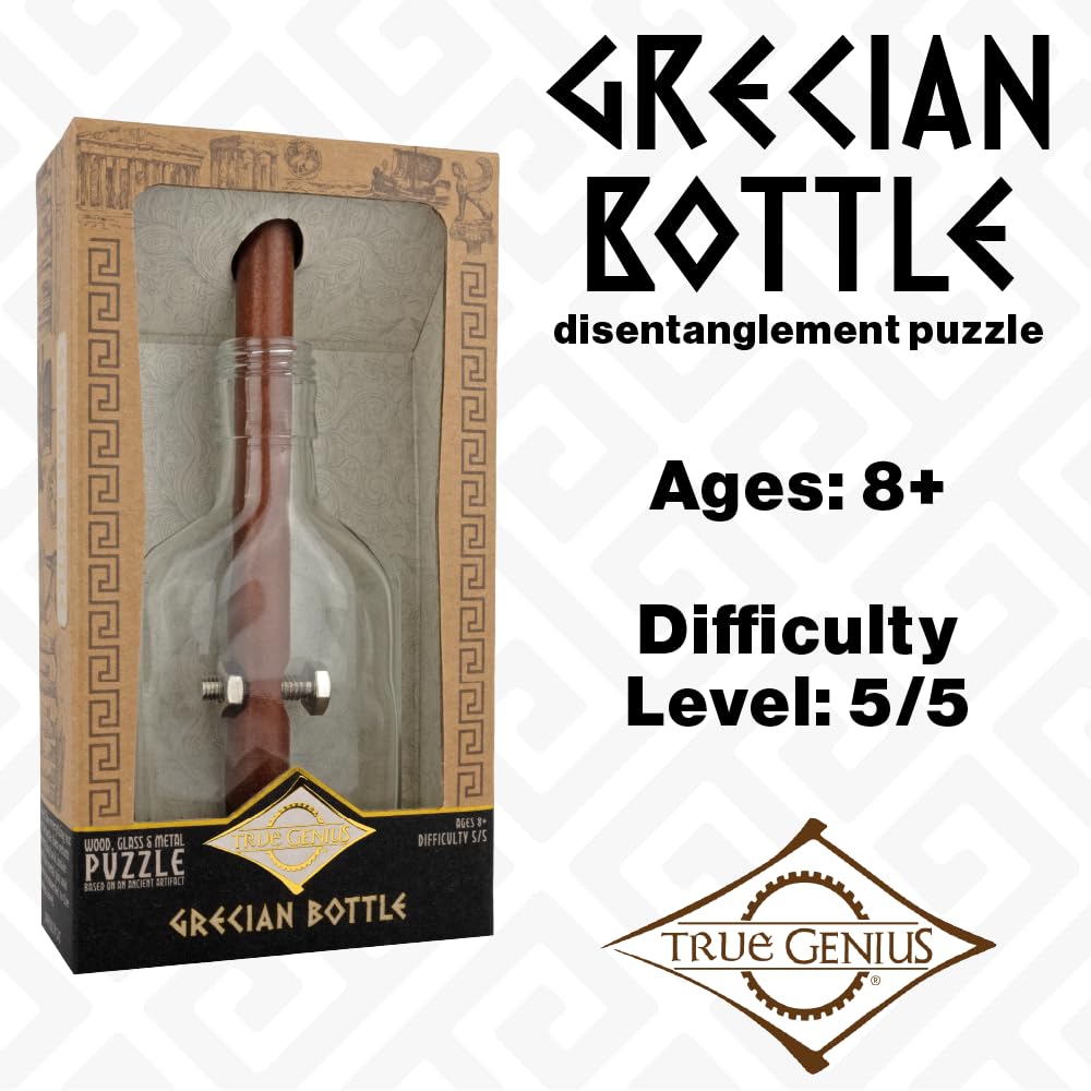 Project Genius True Genius Grecian Bottle Brain Teaser Puzzle - Wooden & Glass 8