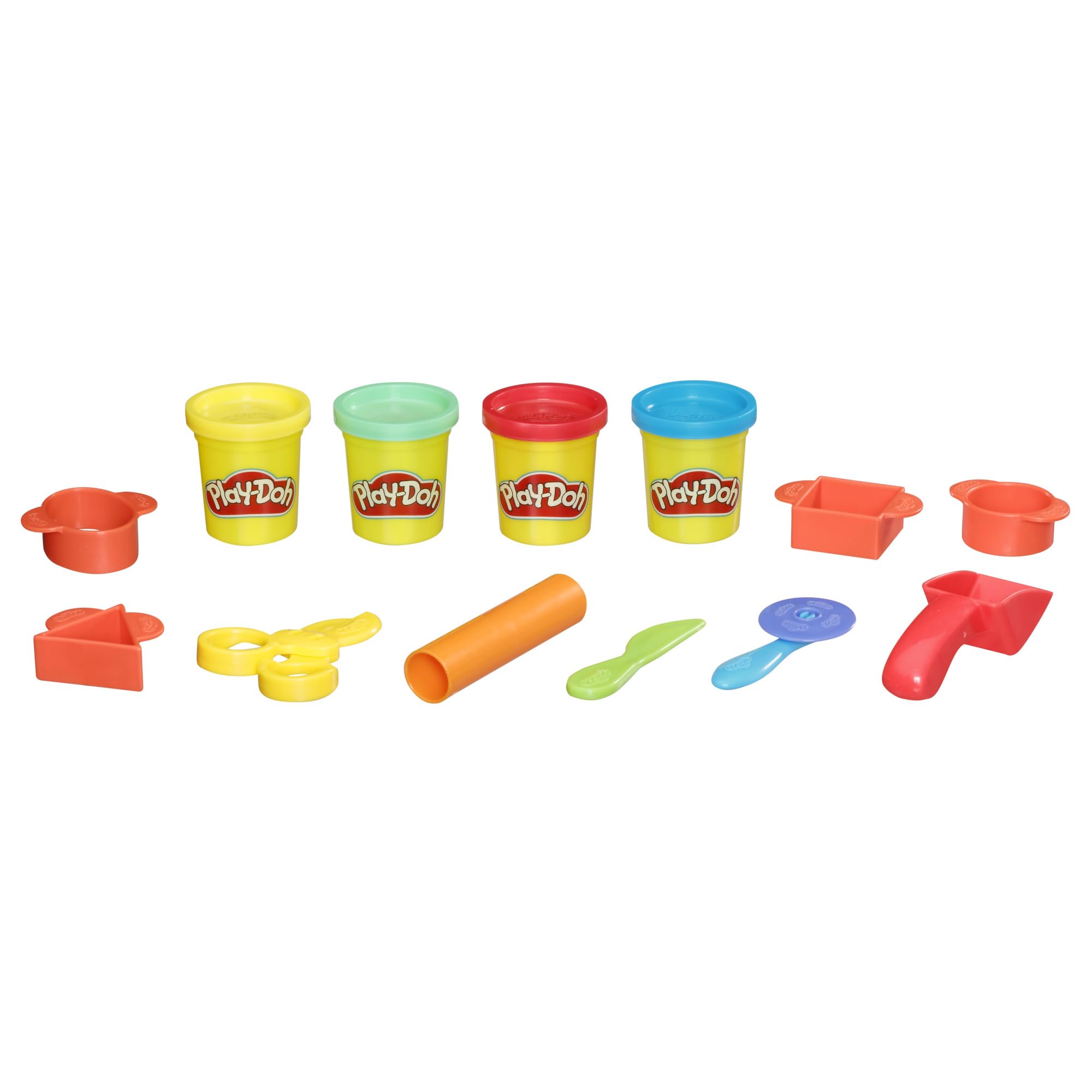 Play-Doh Starter Set - 9 Tools, 4 Colors, Reusable Travel Bag for Kids 3+