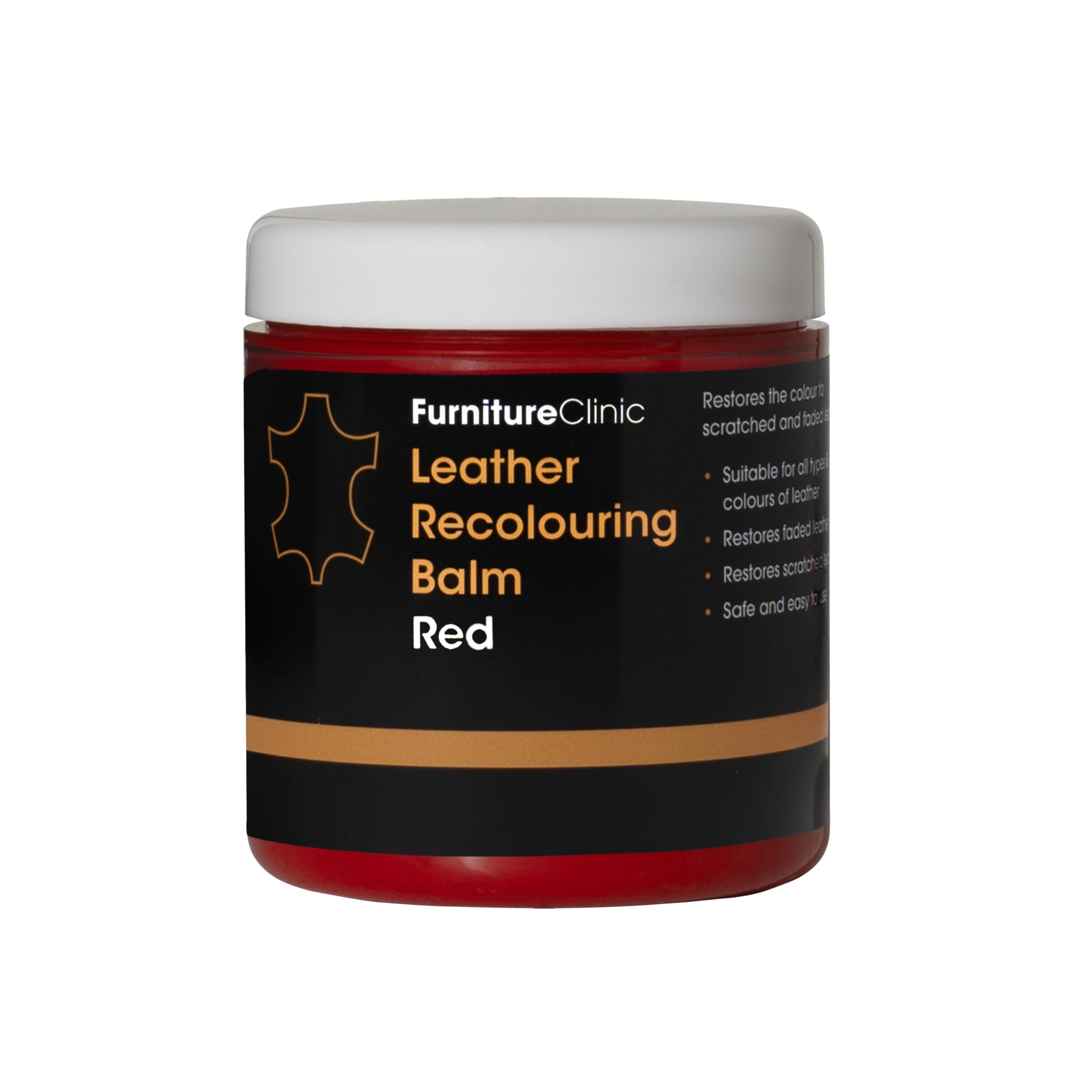 Furniture Clinic Leather Recolouring Balm - Red (16 Colours Available) for Sofas, Car Seats, Shoes & Clothing 1