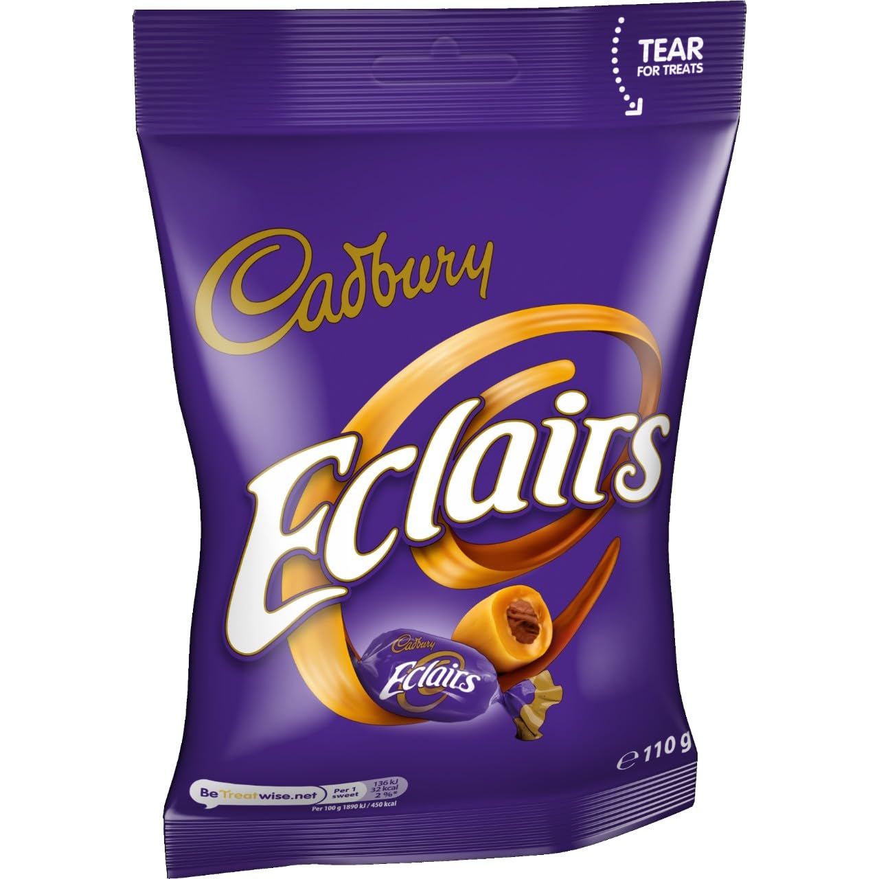 Cadbury Eclairs Chocolate Bag - Chewy Caramel with Milk Chocolate Centres | 110g