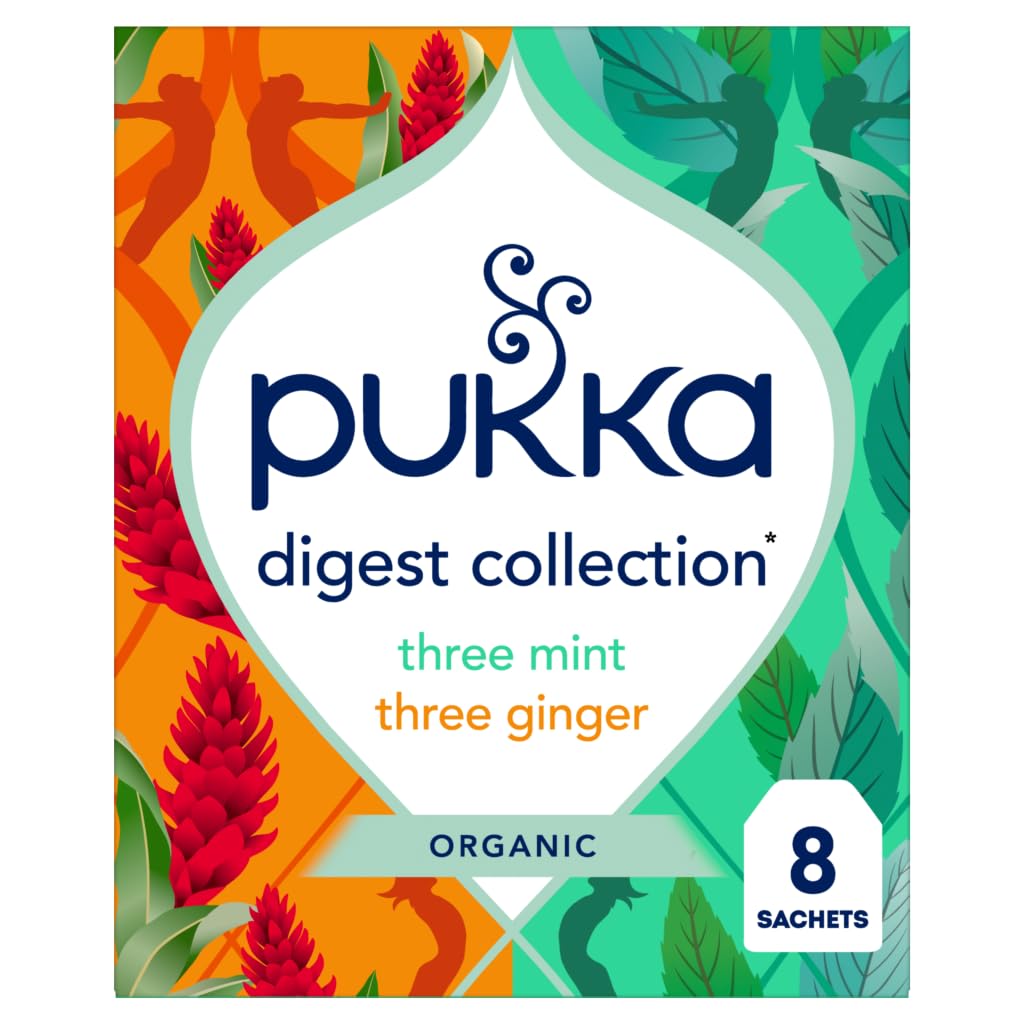 Pukka Herbs Digestion Collection Herbal Tea - Aids Digestion, Promotes Relaxation | 8 Teabags, Organic