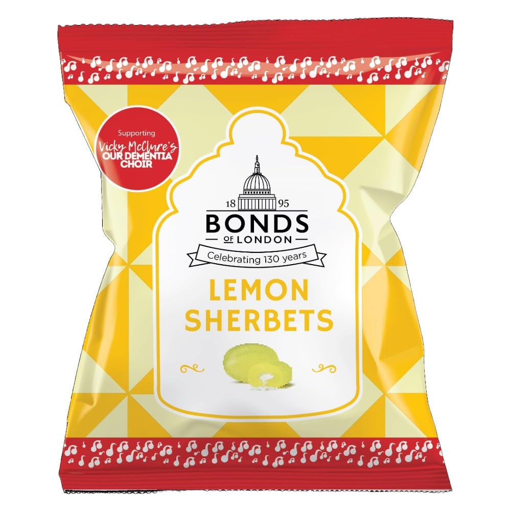 Bonds of London Lemon Sherbets 120 g (12er-Pack) Retro-vegetarische Hartbonbons 5