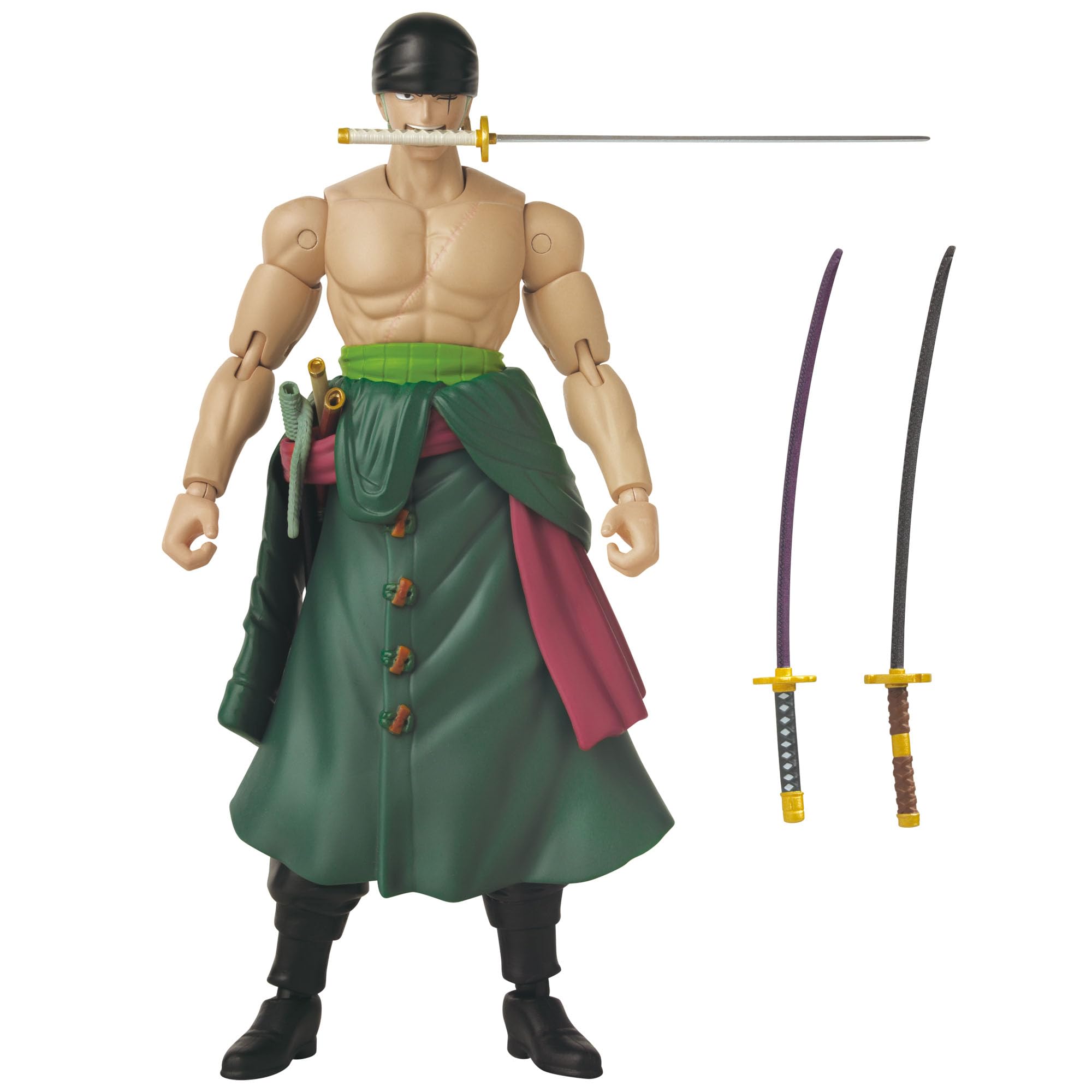 BANDAI Anime Heroes One Piece Roronoa Zoro 3 Swords Style Action Figure | 17cm Articulated Figure