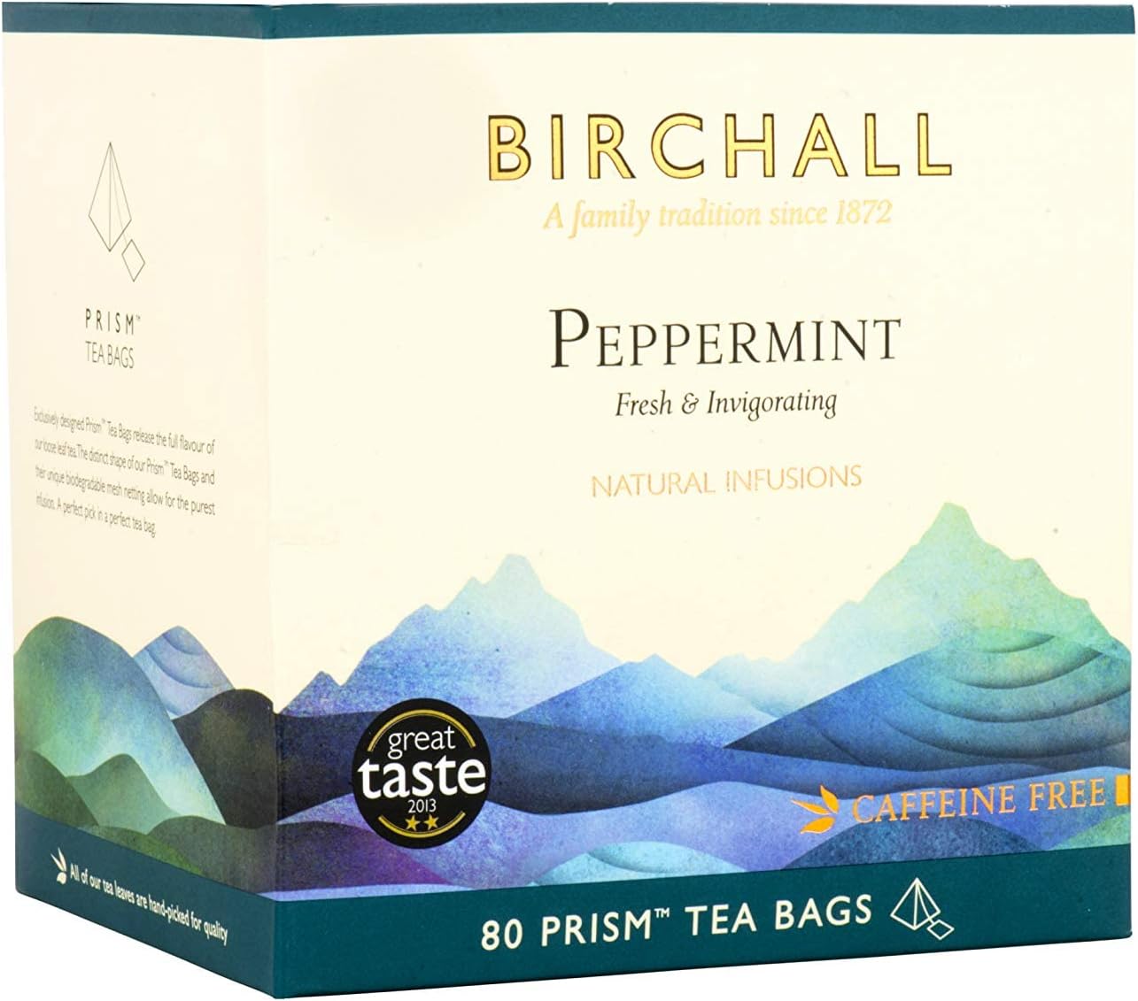 Birchall Peppermint Tea Gift Set - Caffeine Free Herbal Tea with 80 Plant-Based Tea Bags 5