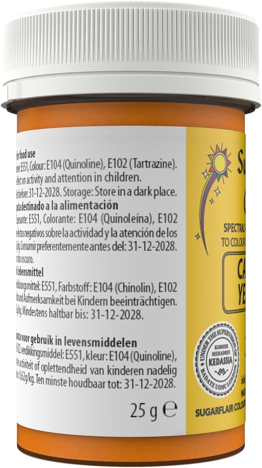 Sugarflair - Spectral Kanariengelbe Lebensmittelfarbpaste (25 g) 3