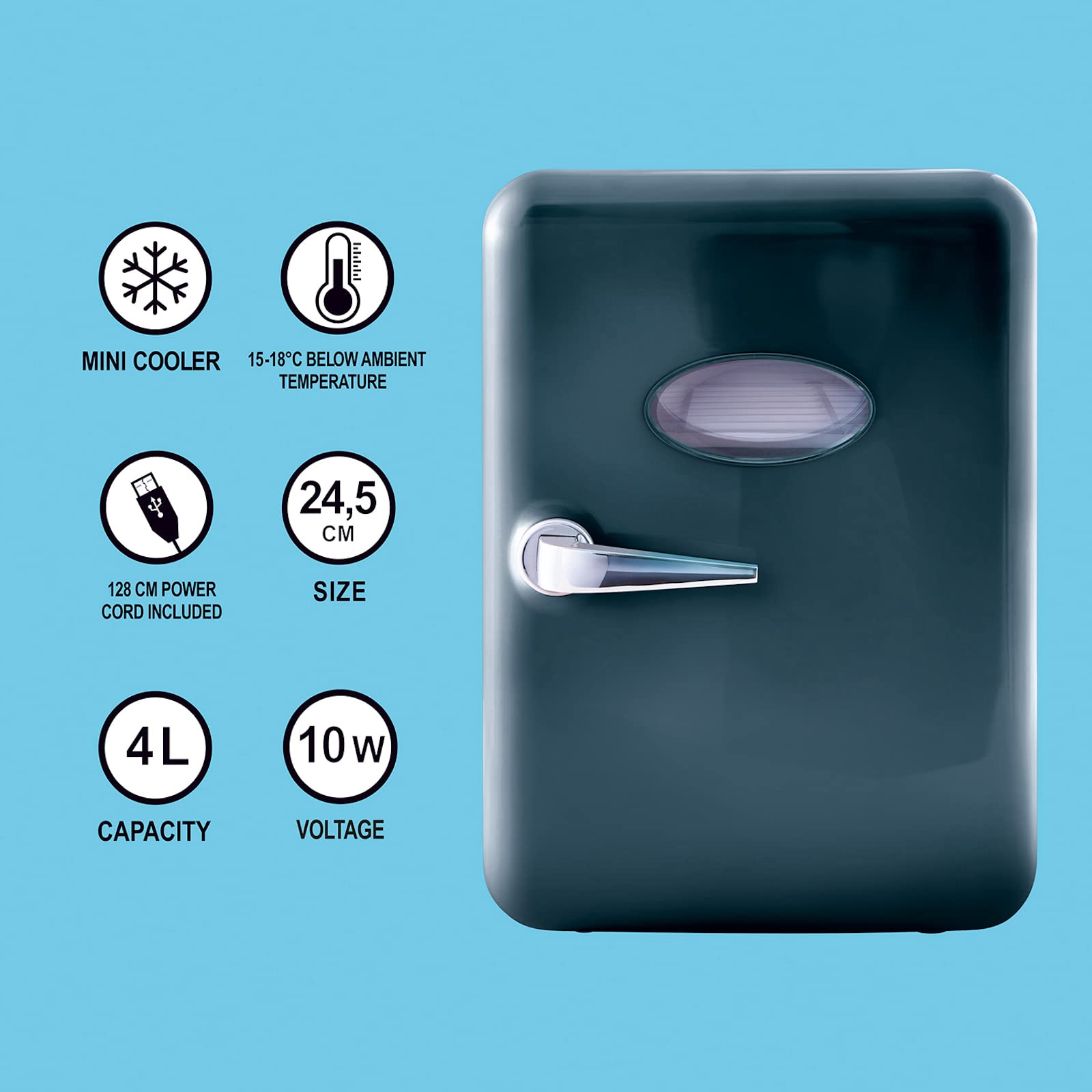 So Chill Mini Fridge - Compact 4L USB-Powered Cooler with Stickers for Personalization