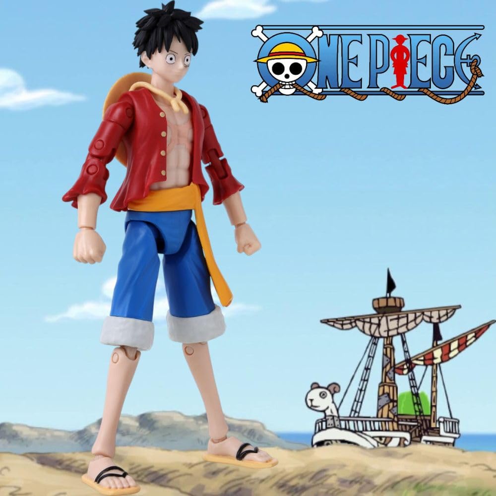 BANDAI One Piece Anime Heroes Monkey D. Luffy Action Figure - 17cm Articulated Pirate Toy with Swappable Hands 4