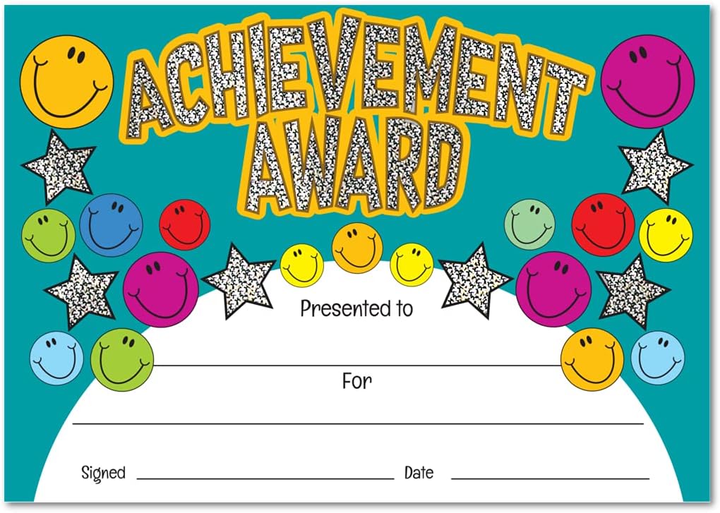 SuperStickers Achievement Award Sparkling Certificate - Gold A5 Reward Certificates