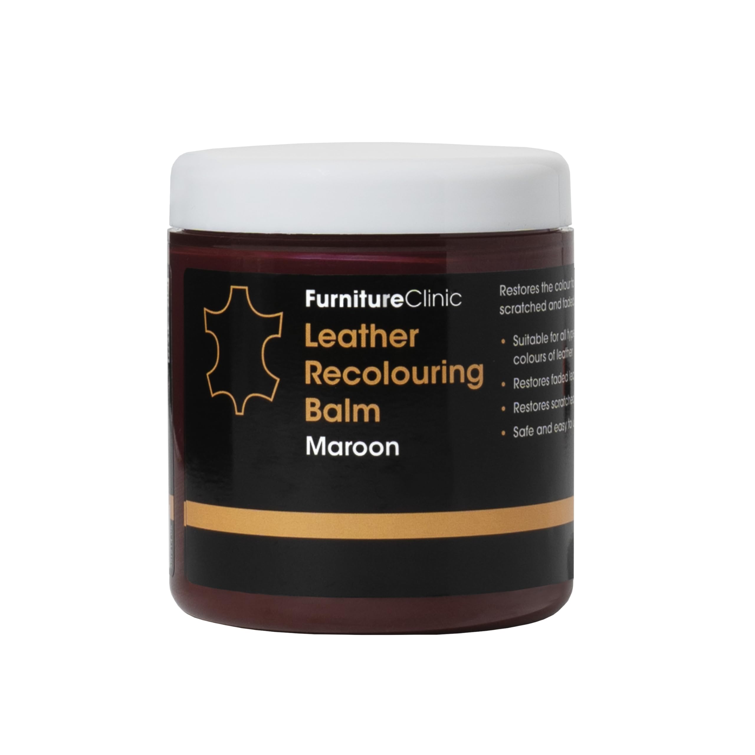 Furniture Clinic Leather Recolouring Balm - Maroon Shade for Sofas, Car Seats, Shoes & Clothing 1