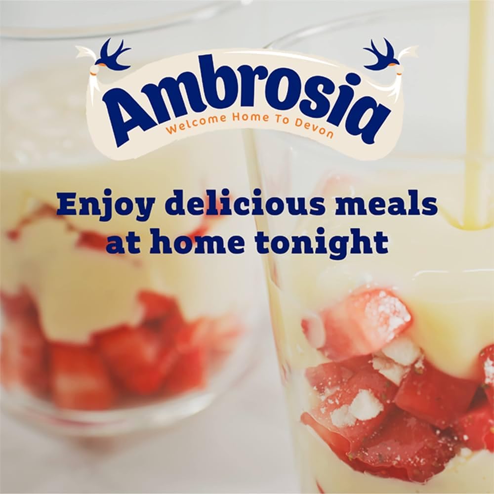 Ambrosia Light Devon Custard 500g - 30% Less Fat & Sugar, Ready-to-Eat Creamy Dessert