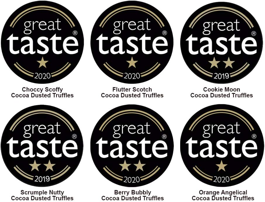 Monty Bojangles Taste Adventures Cocoa Dusted Truffles Assortment - 6 Flavour Luxury Chocolate Gift Box, 225g