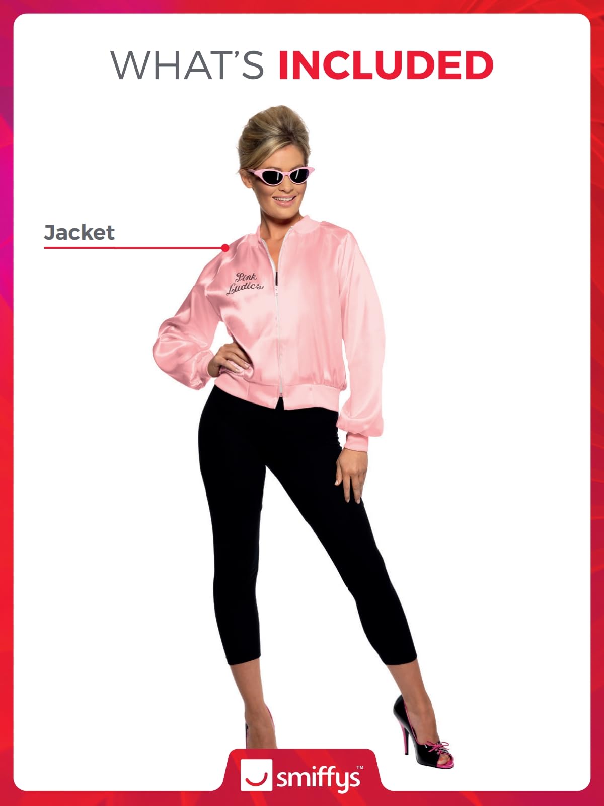 Smiffys Grease Pink Ladies Jacket - Officially Licensed Women's Costume 4