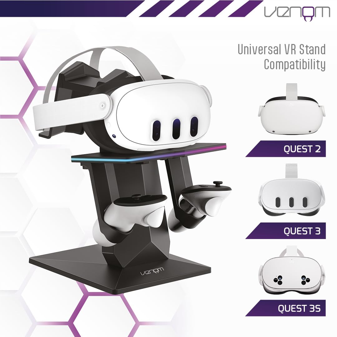 Venom RGB Charging Stand for Meta Quest 3S, Quest 3, Quest 2 & Quest Pro 4