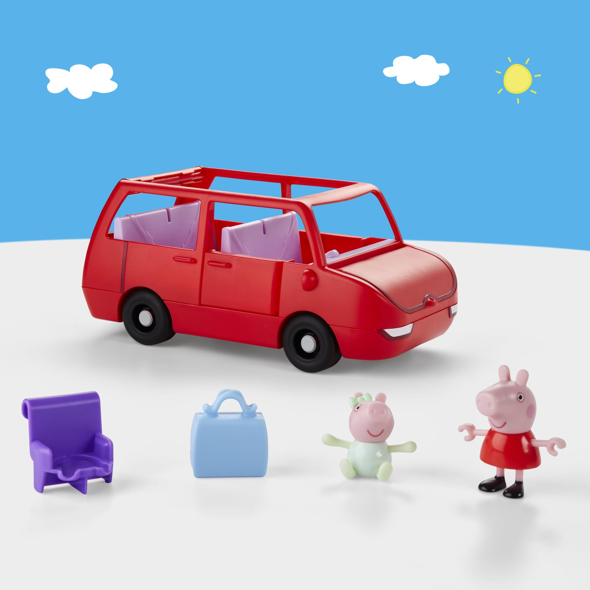 Peppa Pig Big Family Car Playset - Red Vehicle with Peppa & Baby Evie Figures 3