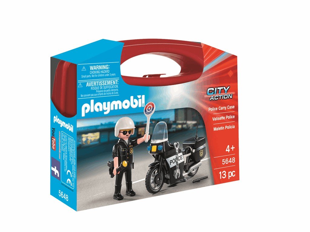 Playmobil 5648 City Action Police Carry Case - Collectible Playset with Motorcycle & Officer Figure 5