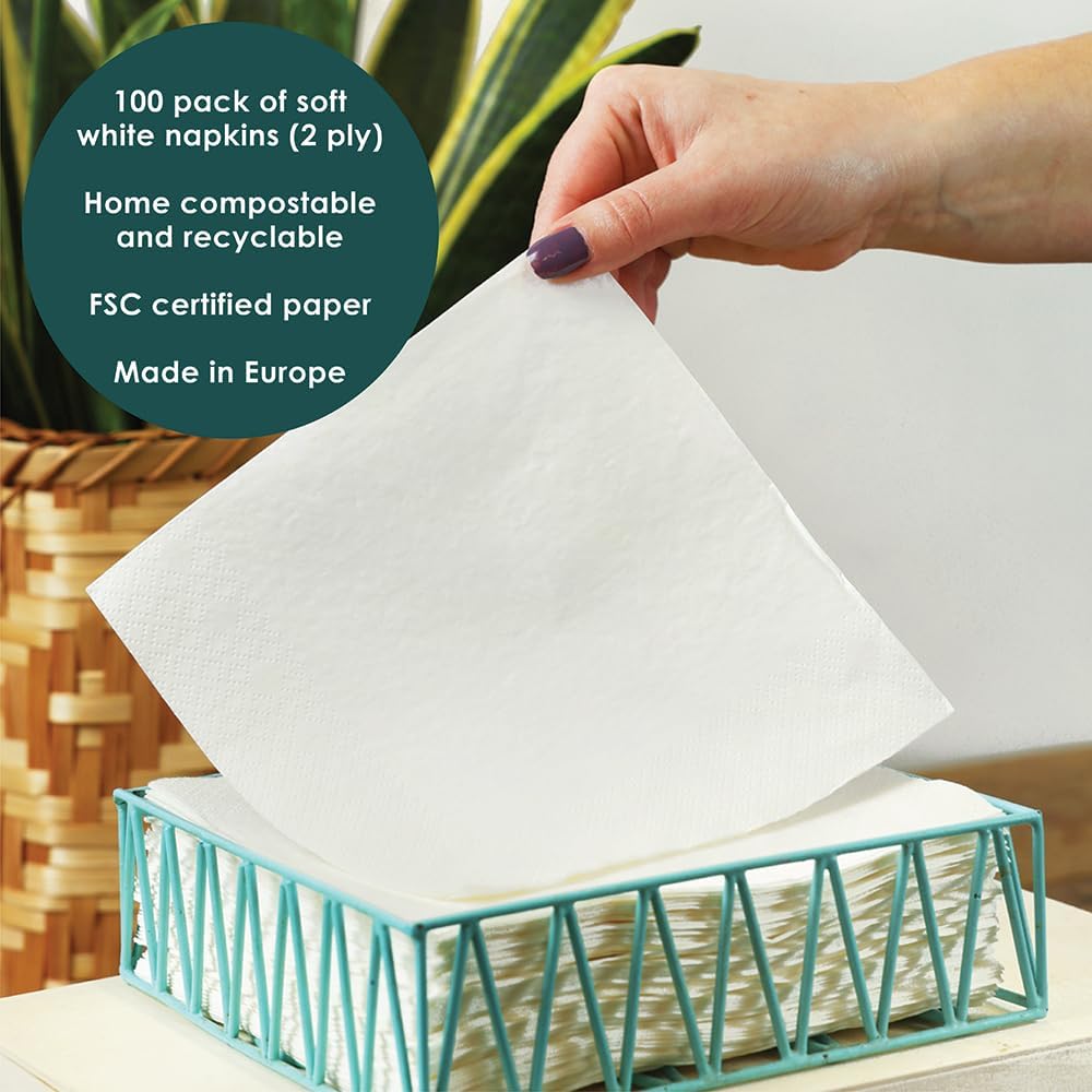 Talking Tables Table Kind 100 Pack Soft White Napkins 2-Ply 33cm 5