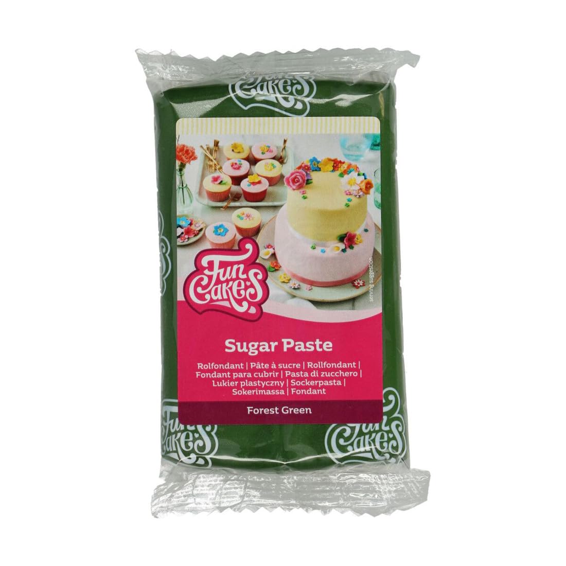 FunCakes - Forest Green Sugar Paste 270g, Soft & Flexible Fondant with Vanilla Flavour