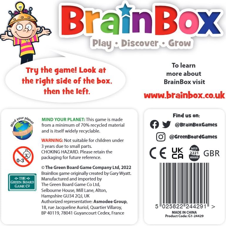Brainbox Around The UK Card Game - 55 Cards, 440 Questions, Ages 8+ 9