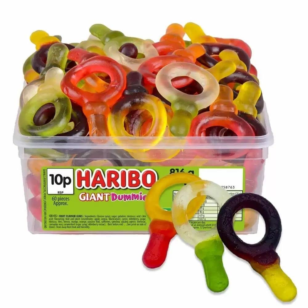 HARIBO Giant Dummies – 60 Pieces of Fruity Gummy Sweets – 816g Tub 3