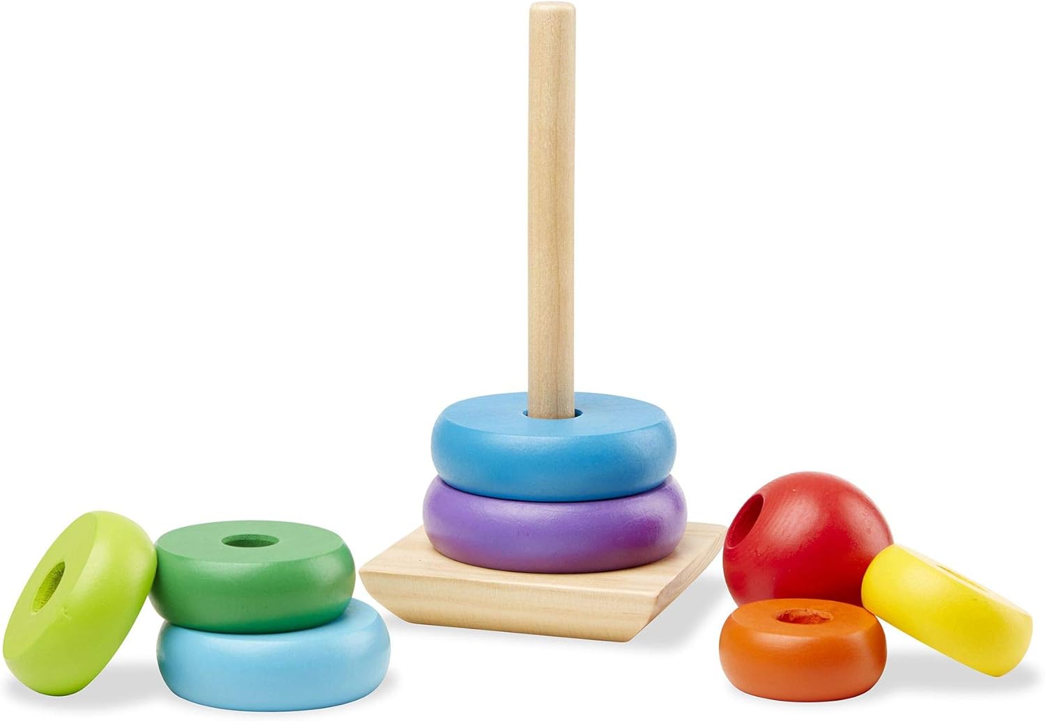 Melissa & Doug Rainbow Stacker - Educational Wooden Toy for Toddlers 18M+