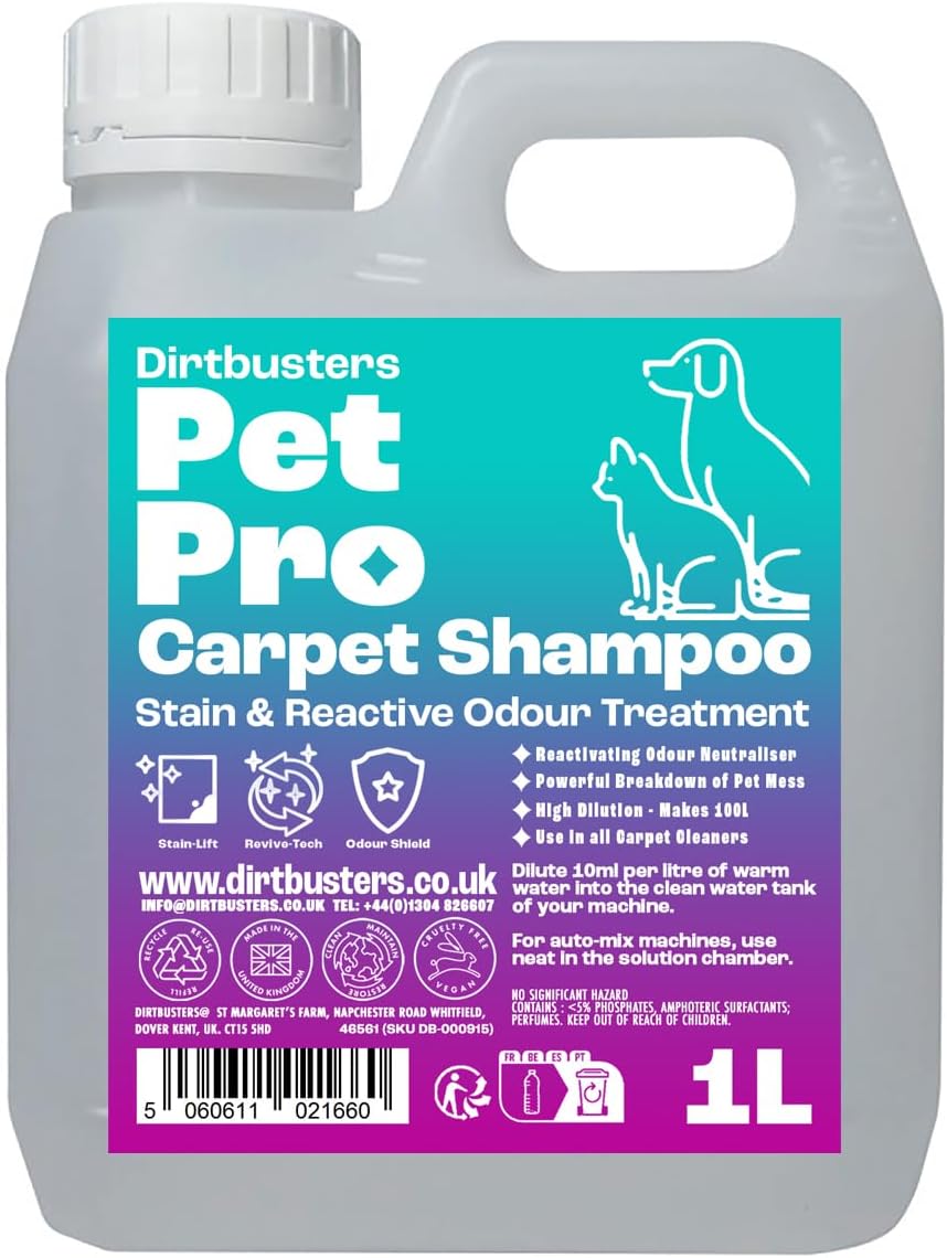 Dirtbusters - Pet Pro Carpet Cleaner Shampoo (1 Litre Concentrate)